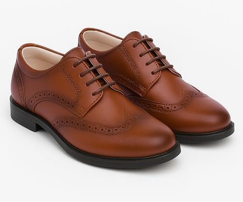 Boys’ Patent Derby Dress Shoes Wingtip Brogue Lace-Up Wedding Prom Formal Footwear