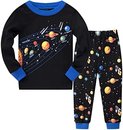 Boys Pyjamas Sets Solar System Space Pyjamas Cotton Long Sleeve Christmas Pjs 2 Piece Outfit Pajamas For Kids Clothes 2-11 Years