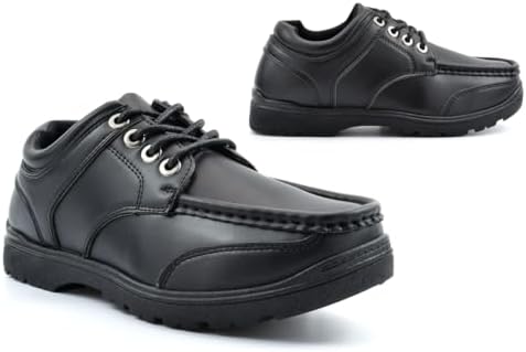 Boys School Shoes Size 5 Boys Boat Shoes Size 6 School Shoe Rugged Sole Lace Up Fastening Junior Sizes 3-6 Black