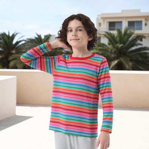 Boys Short Sleeve T Shirts Kids Striped Tee Shirts Boys Girls Tshirt Top Age 1-10 Years