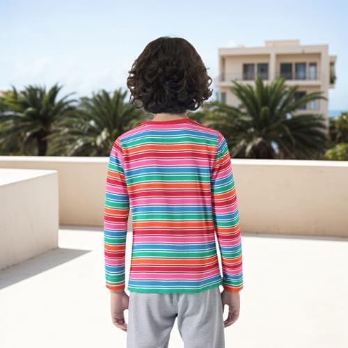 Boys Short Sleeve T Shirts Kids Striped Tee Shirts Boys Girls Tshirt Top Age 1-10 Years