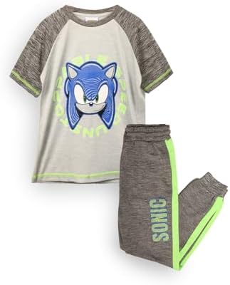 Boys Sonic Speedster Loungewear Set – Athletic-Inspired T-Shirt and Shorts Combo Comfortable Casual Wear for Active Kids (Ages 4-12)