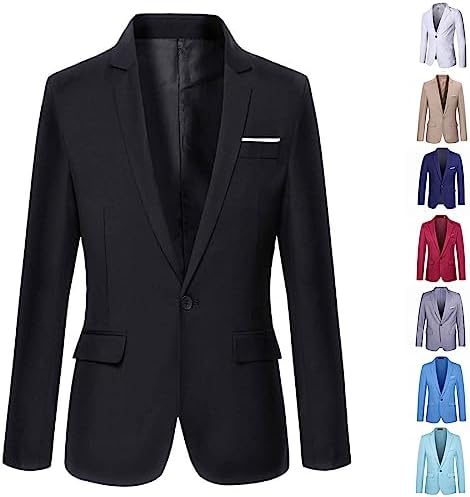 Boys Suit Jackets Long Sleeve Blazer Slim Fit Suit One Button Blazer Dress Business Wedding Party Jacket Solid Color Formal Blazer Suit Top Outerwear