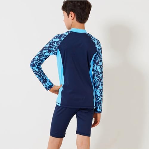 Boys Swimming Costume Rash Guard Swimsuits Set 3 Piece Long Sleeve Swim Shirts Quick Dry Bathing Suits With Trunks