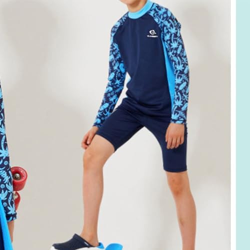 Boys Swimming Costume Rash Guard Swimsuits Set 3 Piece Long Sleeve Swim Shirts Quick Dry Bathing Suits With Trunks