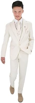 Boys Textured 8-Piece Formal Suit - Slim Fit Set For Pageboy Wedding Communion Ages 1-16