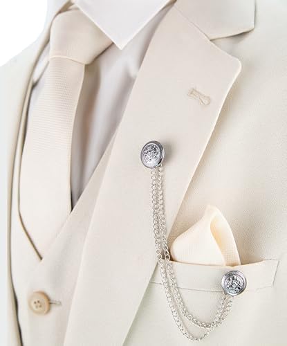 Boys Textured 8-Piece Formal Suit - Slim Fit Set For Pageboy Wedding Communion Ages 1-16