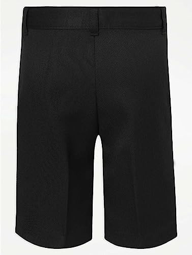 Boys Twin-Pack School Shorts - Adjustable Waist - Black Grey Navy - Ages 2-14y