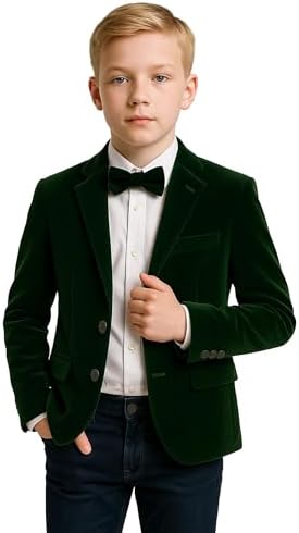 Boys Velvet Slim Fit Blazer Formal Wedding Dinner Birthday Winter Jacket