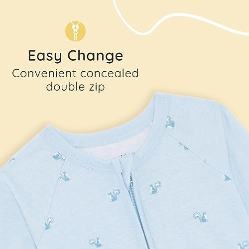 Bramble & Bear 2-Pack Toddler & Baby Sleepsuits For Boys & Girls Organic Cotton Super Soft Baby Sleepwear Full Zip Sleepsuits With Easy Accessibility Stretch Fit And Footless