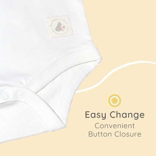 Bramble & Bear (3/6 Pack) Short Sleeve Baby Vests - Organic Cotton Unisex Baby Bodysuit Vests For 0-3 Years - Comfortable Bodysuits For Boys & Girls - Soft Cosy Cute
