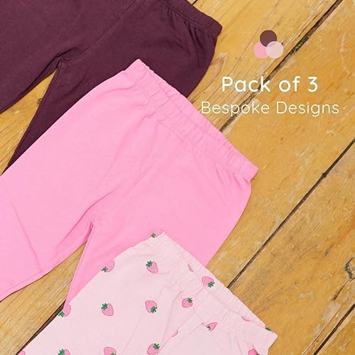 Bramble & Bear (3-Pack) Soft Leggings For Babies & Toddlers - Gentle Unisex Baby Leggings For 0-3 Years - Organic Cotton With Elastic Waist - Cosy Cute Comfortable