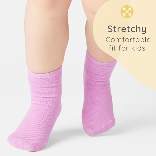Bramble & Bear 6/12 Pack Unisex Baby Grip Socks - Non-Slip Baby Socks With Soft Cotton Construction - Assorted Blues & Pinks For Ages 0-5 Years - Comfortable Flexible Breathable