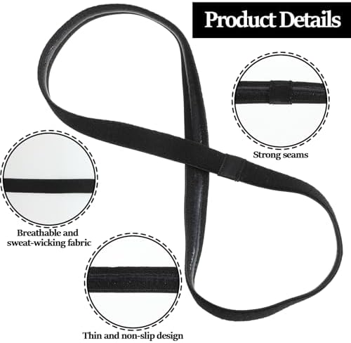 Bremorou 4 Pcs Headbands For Women & Men Non Slip Sports Headbands Thick Football Hair Bands Stretchy Skinny Athletic Hair Bands For Basketball Soccer Tennis Yoga