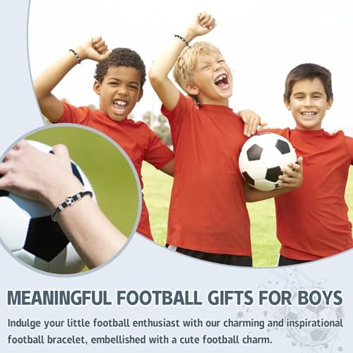 Bsoepnr Football Gifts For Boys Football Bracelet For Son Grandson Brother Nephew Him Friend Boyfriend Teenage Boys Leather Bracelet Gifts For Birthday Christmas Graduation Valentines