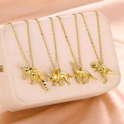 Btgghytr Stylish Dinosaur Pendant Necklace Wildlife Pendant Jewelry Cool Children Accessories Chain Necklace For Boys