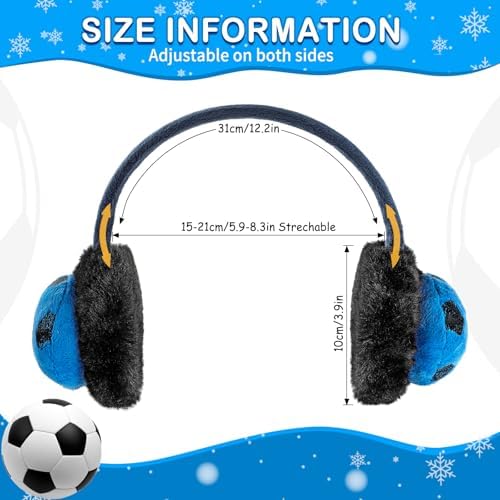 BTHRORO Boys Ear Muffs Cute Football Earmuffs Fluffy Ear Cover For Winter Outdoor Warm Ear Warmers Skiing Accessories Gifts For Kids