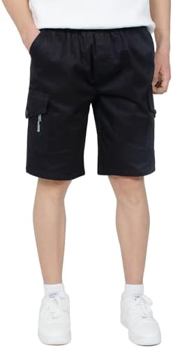 CAMLAKEE Boys Pull On Cargo Shorts Kids Casual Summer Trousers
