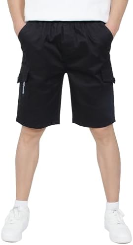 CAMLAKEE Boys Pull On Cargo Shorts Kids Casual Summer Trousers