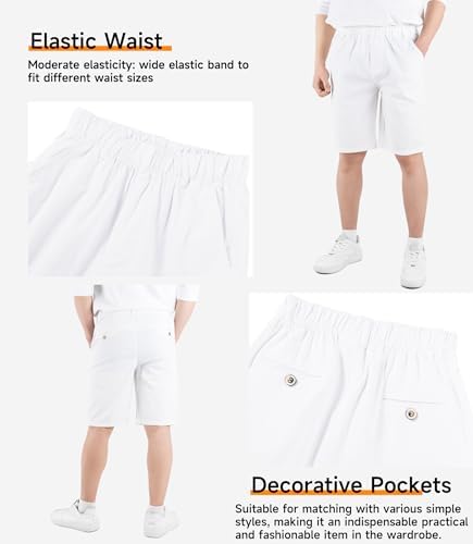 CAMLAKEE Chino Shorts Boys Kids Summer Trousers Plain Breathable With Elasticated Waist