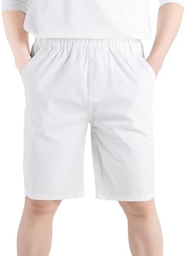 CAMLAKEE Chino Shorts Boys Kids Summer Trousers Plain Breathable with Elasticated Waist