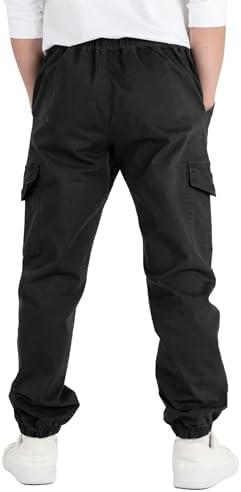 CAMLAKEE Kids Boys Elasticated Waist Slim Fit Cargo Joggers