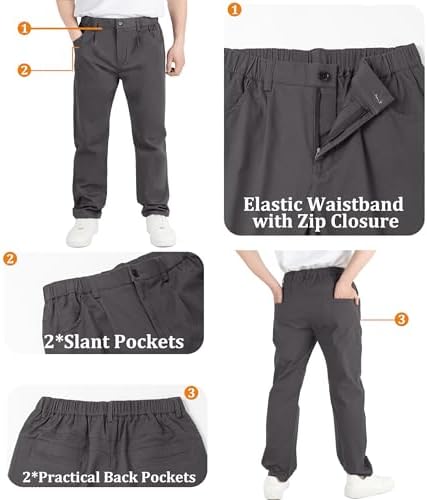 CAMLAKEE Kids Straight Leg Trousers Boys Chino School Pants Uniform Bottoms With Zipper Fly