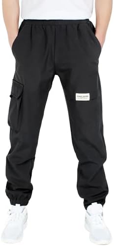 CAMLAKEE Kids Waterproof Trousers Boys Softshell Outdoor Trekking Cargo Joggers Pants