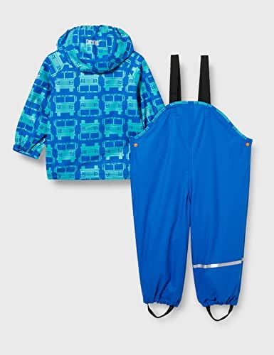 CareTec Boy's Rain Suit-Pu W. Fleece Raincoat And Kids Waterproof Trousers