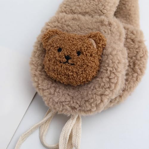 Cartoon Bear Baby Ear Muffs For Kids Plush Baby Ear Warmer Soft & Breatahble Earmuffs Warm And Stylish Head Strap Plush Ear Covers
