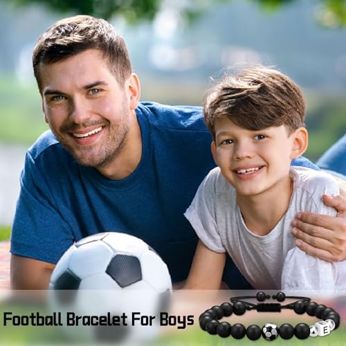 Casxyue Football Gifts For Boys Football Initial Bracelet For Teenage Boys Football Lovers Gifts Boys Jewellery Birthday Christmas Gifts For Boys