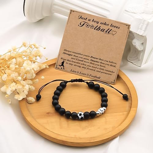Casxyue Football Gifts For Boys Football Initial Bracelet For Teenage Boys Football Lovers Gifts Boys Jewellery Birthday Christmas Gifts For Boys