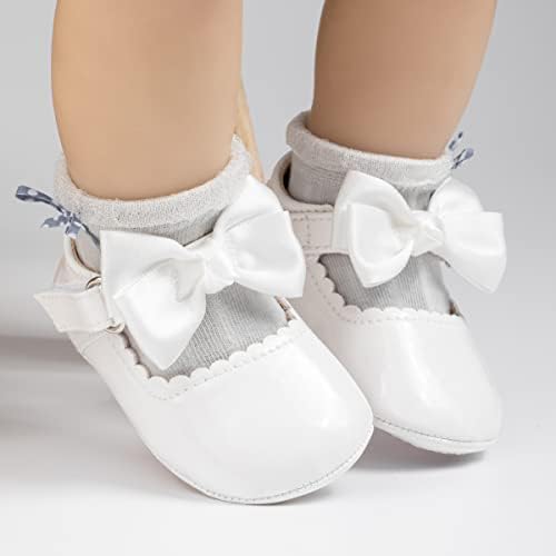 CENCIRILY Baby Girl Mary Jane Shoes Anti-Slip First Walking Bowknot Soft Sole Princess Wedding Dress Flats For 0-18 Month