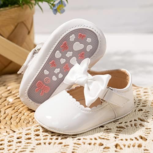 CENCIRILY Baby Girl Mary Jane Shoes Anti-Slip First Walking Bowknot Soft Sole Princess Wedding Dress Flats For 0-18 Month