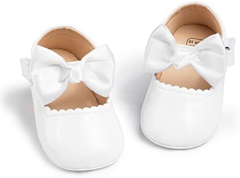 CENCIRILY Baby Girl Mary Jane Shoes Anti-Slip First Walking Bowknot Soft Sole Princess Wedding Dress Flats for 0-18 Month
