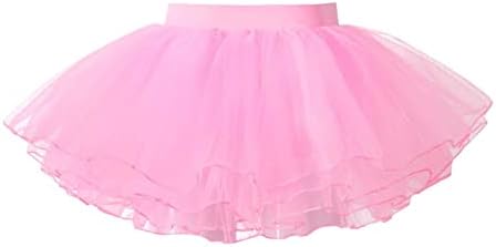 CHICTRY Girls' Solid Color 4 Layered Tulle Dance Skirt Nylon Polyester S L XL