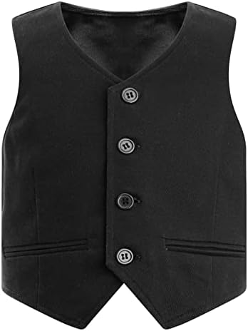 CHICTRY Kids Boys 4 Buttons Single Breasted Formal Suit Vest Wedding Pageant Party Waistcoat