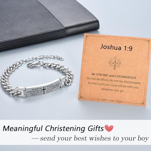 Christening Gifts For Boys Bible Verse Cross Bracelet For Men Birthday Easter Religious Presents For Teenage Boys Christmas Stocking Fillers