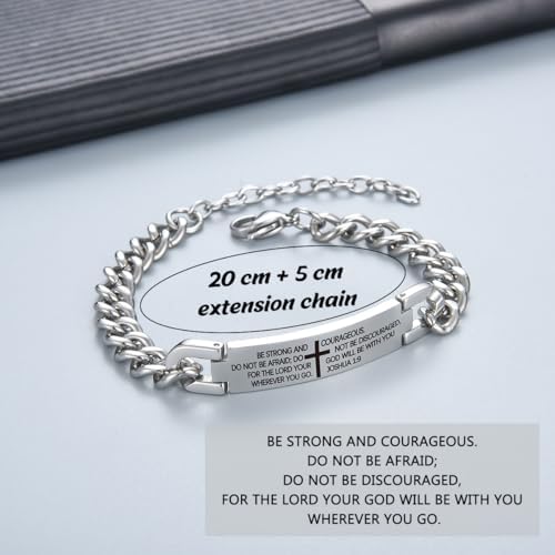 Christening Gifts For Boys Bible Verse Cross Bracelet For Men Birthday Easter Religious Presents For Teenage Boys Christmas Stocking Fillers