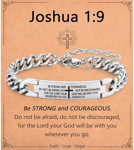 Christening Gifts for Boys Bible Verse Cross Bracelet for Men Birthday Easter Religious Presents for Teenage Boys Christmas Stocking Fillers