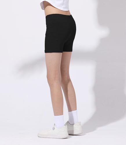 CHUNG Girls Biker Shorts Cotton Toddlers Cartwheel Dance Yoga Play Under Dress Skirt School Uniform Basic Kids Summer Clothes 4 Pack