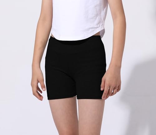 CHUNG Girls Biker Shorts Cotton Toddlers Cartwheel Dance Yoga Play Under Dress Skirt School Uniform Basic Kids Summer Clothes 4 Pack