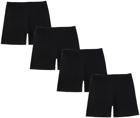 CHUNG Girls Biker Shorts Cotton Toddlers Cartwheel Dance Yoga Play Under Dress Skirt School Uniform Basic Kids Summer Clothes 4 Pack