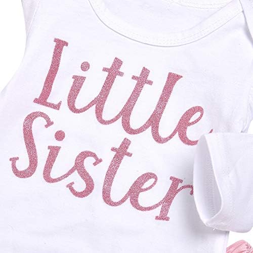 ChYoung Baby Girl Clothes Set Newborn Outfit Little Sister Romper Top And Rose Printed Pant And Headband 3 Pieces