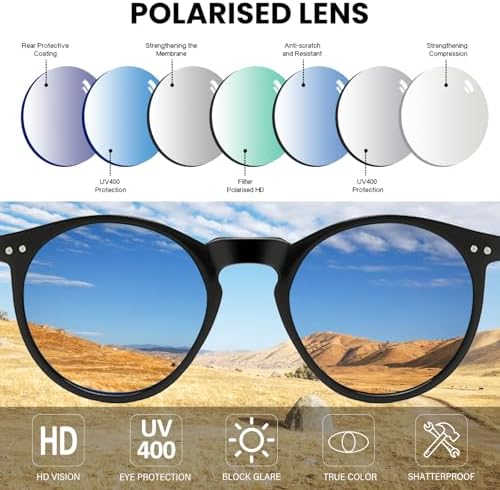 CIKJUK Kids Sunglasses Boys Girls Polarised Metal Round Frame Mirrored 100% UV Protection For Childrens