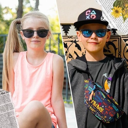 CIKJUK Kids Sunglasses Boys Girls Polarised Metal Round Frame Mirrored 100% UV Protection For Childrens