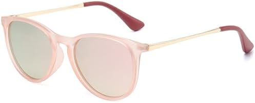 CIKJUK Kids Sunglasses Boys Girls Polarised Metal Round Frame Mirrored 100% UV Protection for Childrens