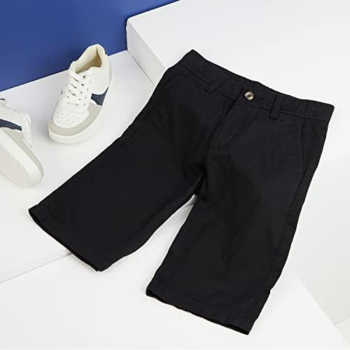 CityComfort Boys Shorts Cotton Chino Shorts Breathable Knee Length Adjustable Waist Summer Essentials Holiday Smart Casual