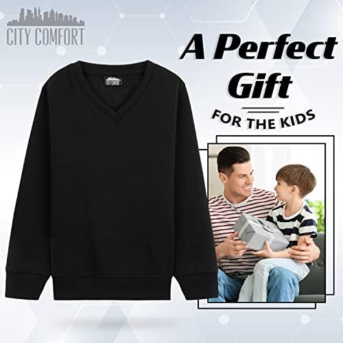 CityComfort Boys V Neck Sweatshirt With Long Cuffed Sleeves