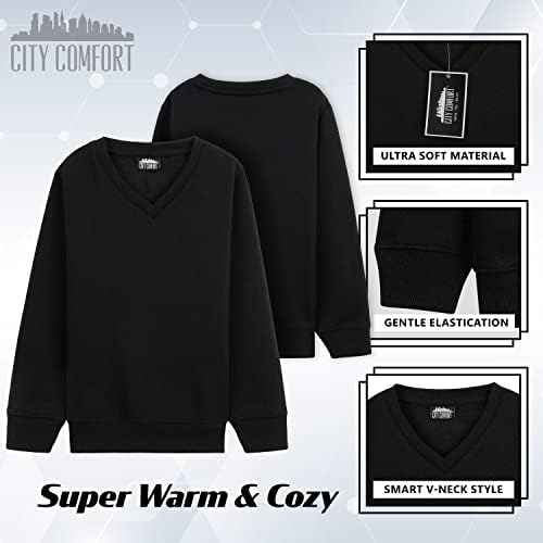 CityComfort Boys V Neck Sweatshirt With Long Cuffed Sleeves